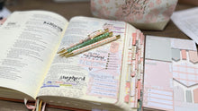 Load image into Gallery viewer, Be Still Christian Pen Set | Peach Floral Fine Tip Bible Study Pens