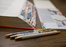 Load image into Gallery viewer, Blue Floral Christian Pen Set | Pens for Bible