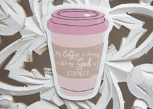 Load image into Gallery viewer, Coffee and Jesus Vinyl Sticker | Cute Bible Laptop Sticker