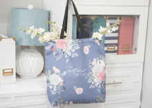 Load image into Gallery viewer, He Restores My Soul Bible Tote Bag | Bible BagBible Tote Bags