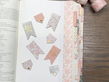 Load image into Gallery viewer, Magnetic Christian Bookmarks Set | Peach Floral
