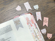 Load image into Gallery viewer, Magnetic Christian Bookmarks Set | Peach Floral