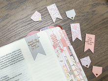 Load image into Gallery viewer, Magnetic Christian Bookmarks Set | Peach Floral