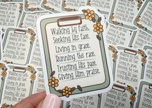 Load image into Gallery viewer, Walking by Faith Floral Christian Vinyl Sticker