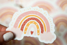 Load image into Gallery viewer, Vinyl Christian Stickers | He Will Finish What He Started Rainbow Sticker