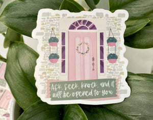 Ask Seek Knock Christian Vinyl Sticker