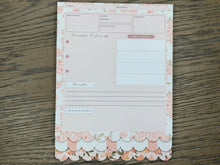 Load image into Gallery viewer, Peach Floral Bible Study Tip-In Notepad
