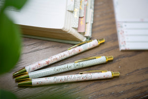 Floral Christian Pen Set | Pens for Bible Study