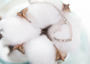Christian Necklace | Abide in Him Christian Necklace PendantChristian Jewelry