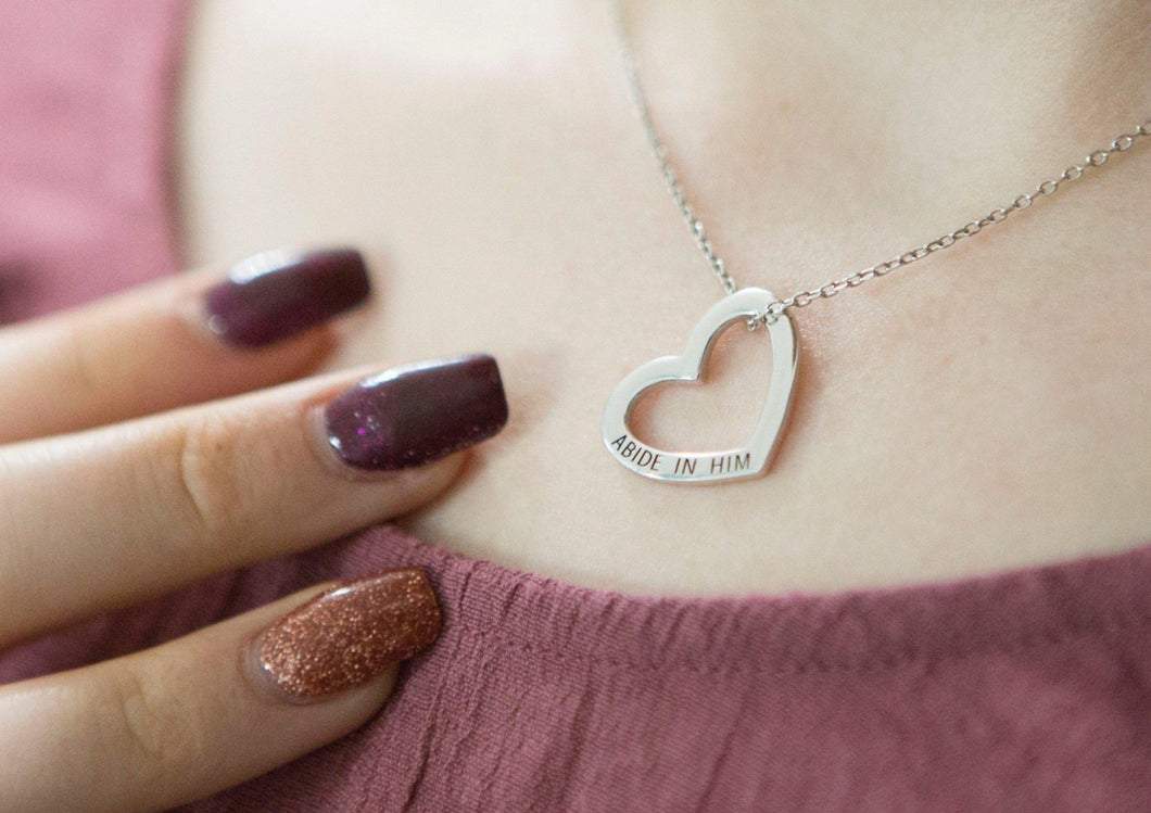 Christian Necklace | Abide in Him Christian Necklace PendantChristian Jewelry