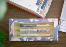 Load image into Gallery viewer, Blue Floral Christian Pen Set | Pens for Bible
