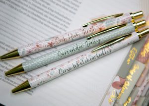 Floral Christian Pen Set | Pens for Bible Study