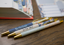 Load image into Gallery viewer, Blue Floral Christian Pen Set | Pens for Bible
