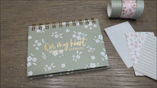 Load and play video in Gallery viewer, Green Floral Bible Verse Memory Journal
