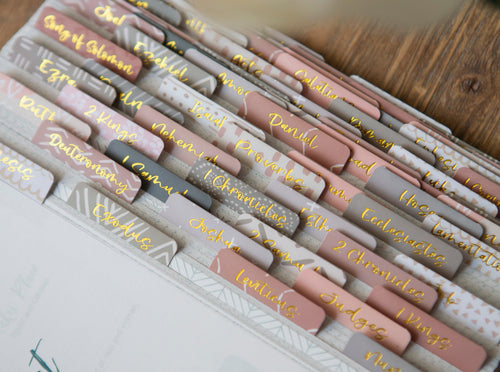 pink-and-gray-bible-tabs-with-matte-lamination